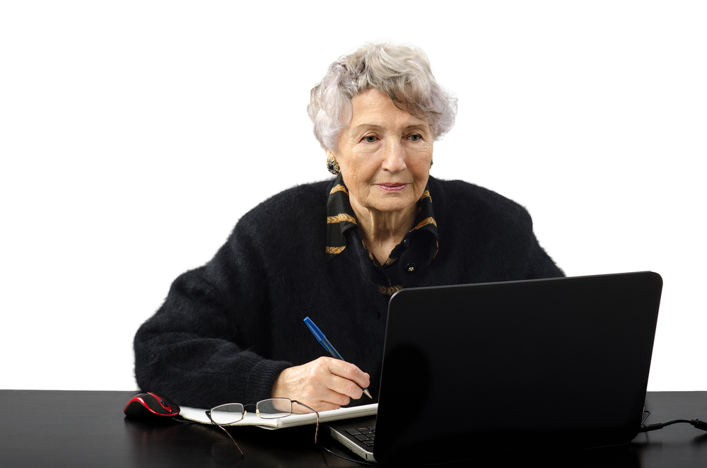 Older woman with computer