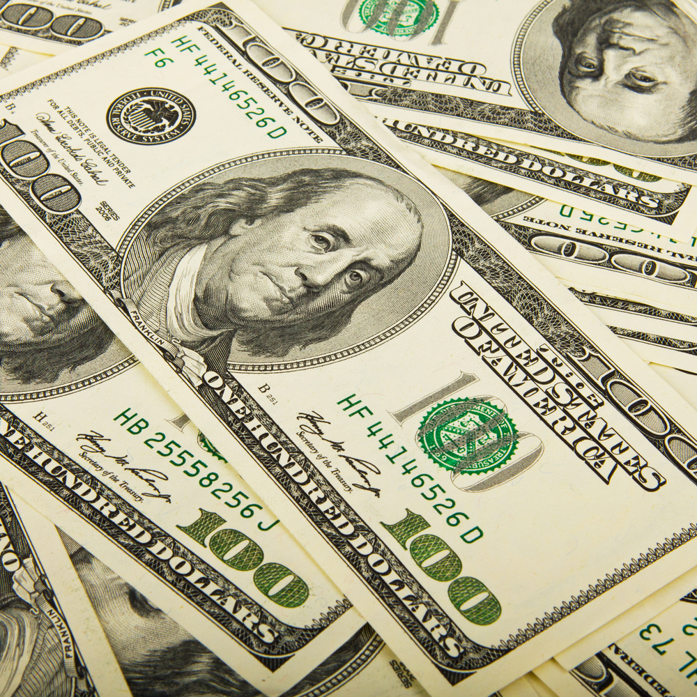 Close-up of $100 bills