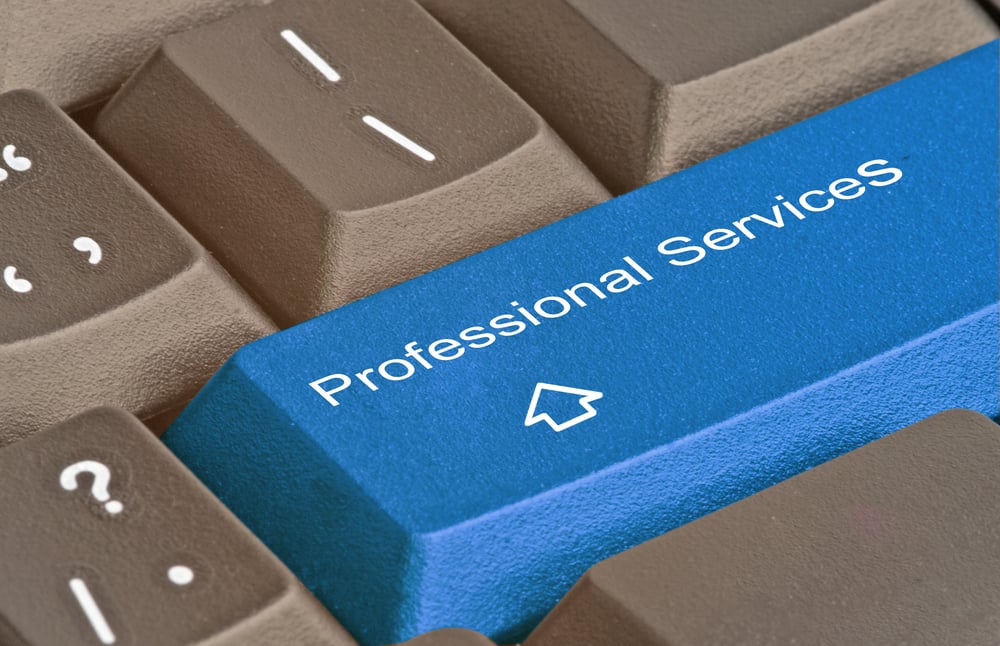 Computer keyboard with 'professional services' key