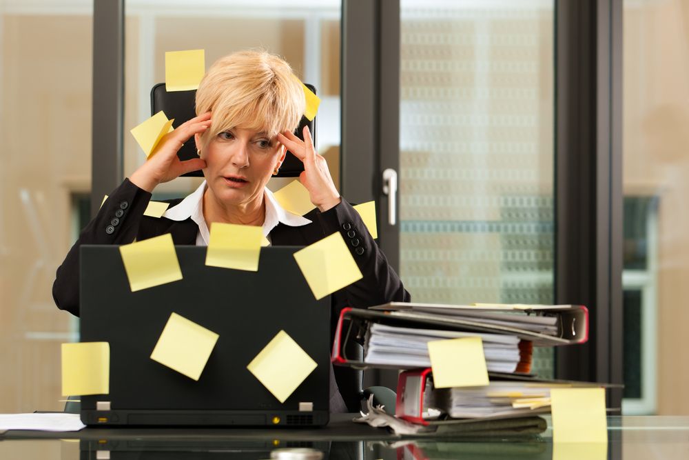 woman stressed by time management