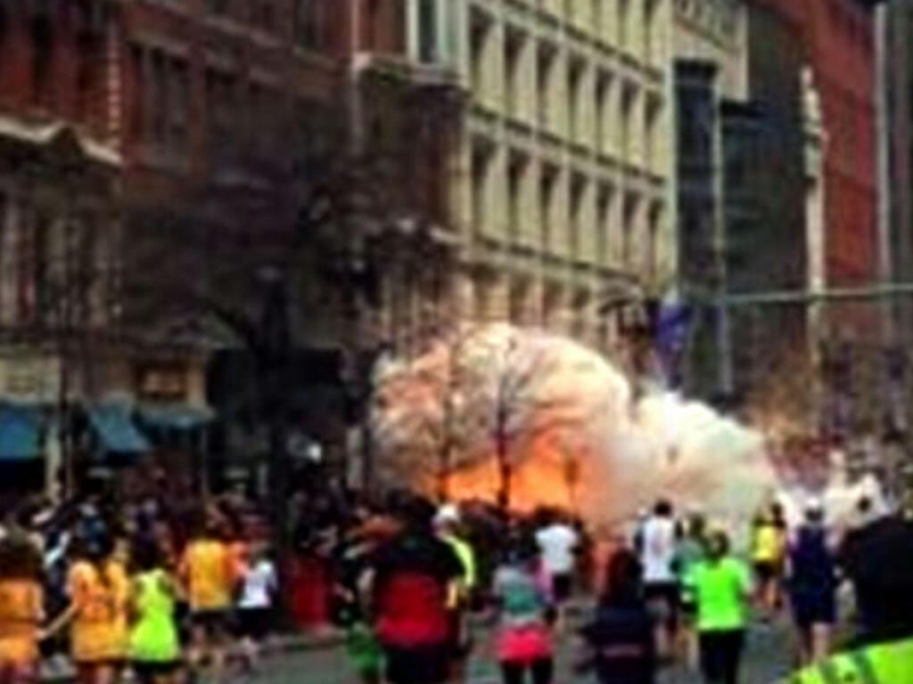 Boston Marathon explosion (AP Photo/WBZTV)