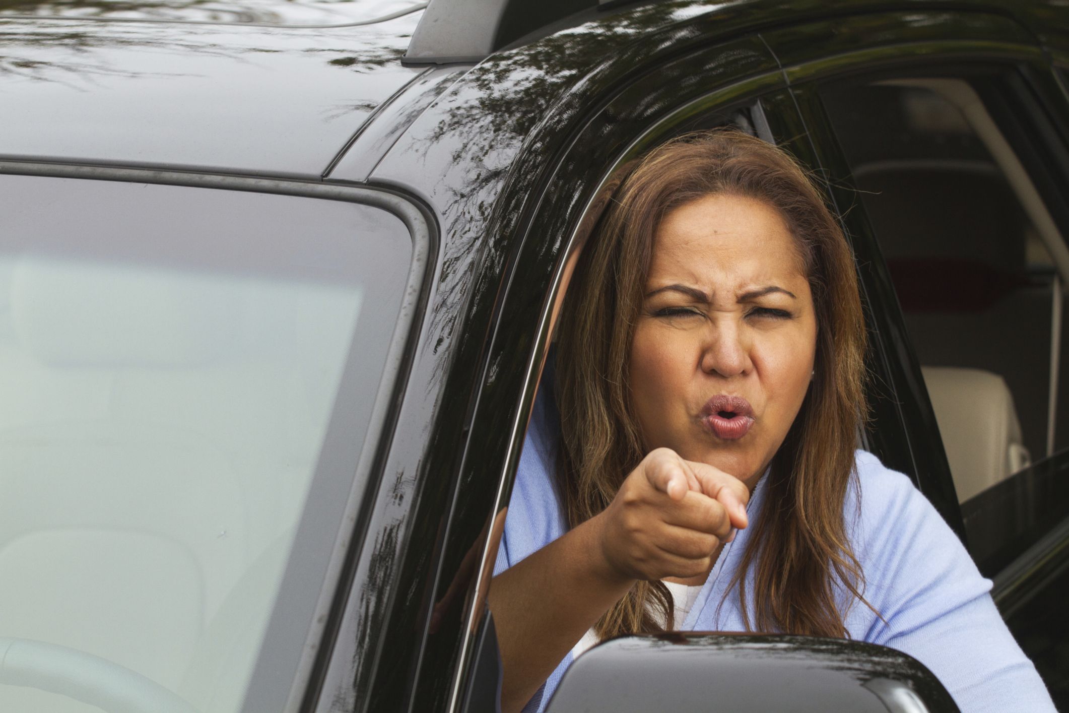 Frustrated woman driver