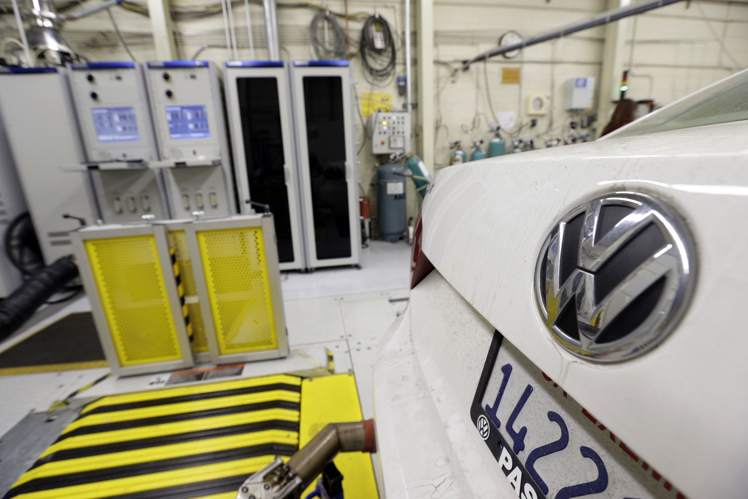 VW car getting emissions test
