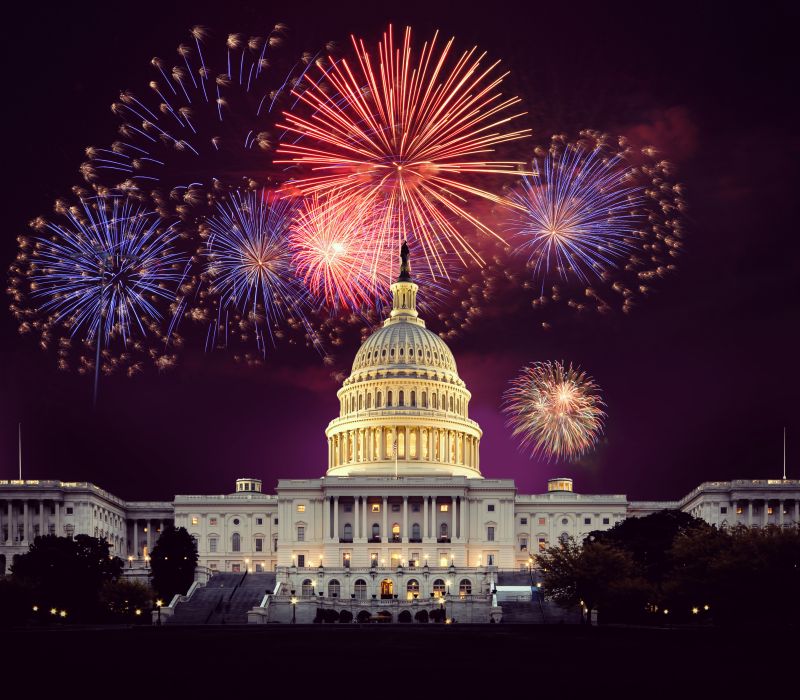 Fireworks explode over the U.S. Capital