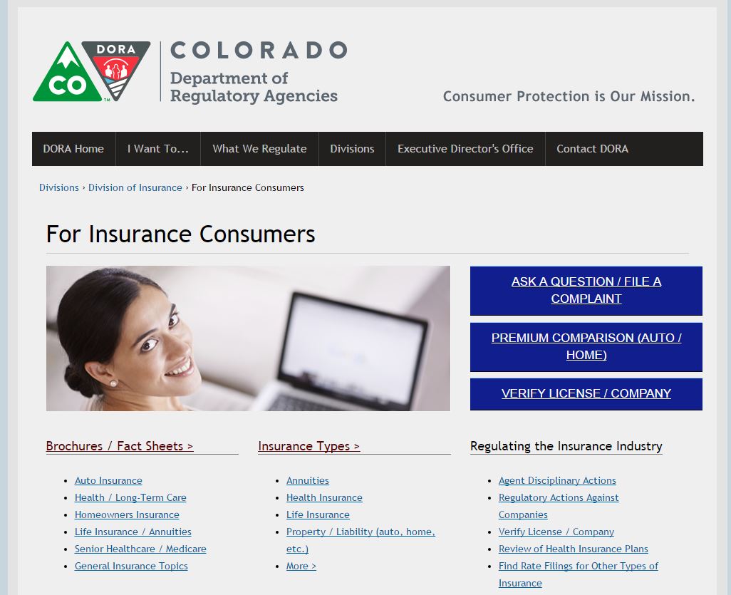 Colorado Department of Regulatory Agencies website