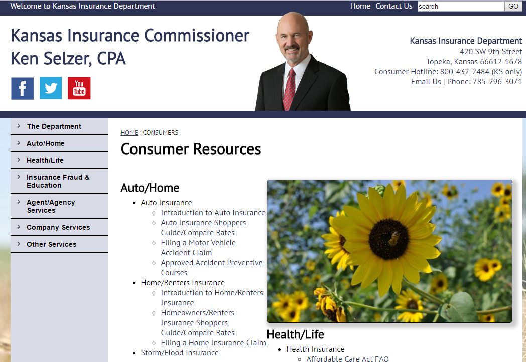 Kansas Insurance Department website