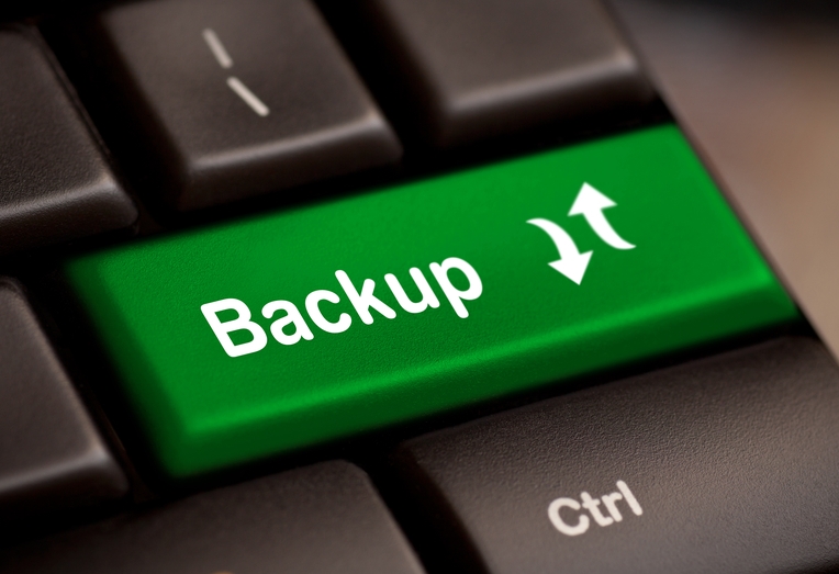 Backup in green on computer key
