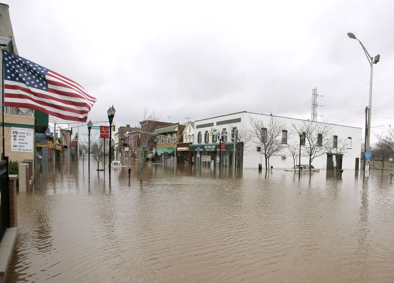 Flooding on Main Street in Bound Brook, N.J.