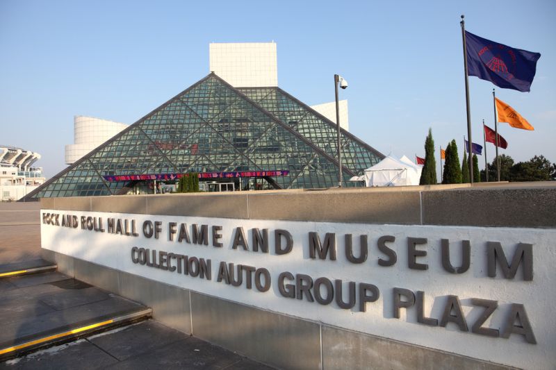 The Rock and Roll Hall of Fame building in Cleveland