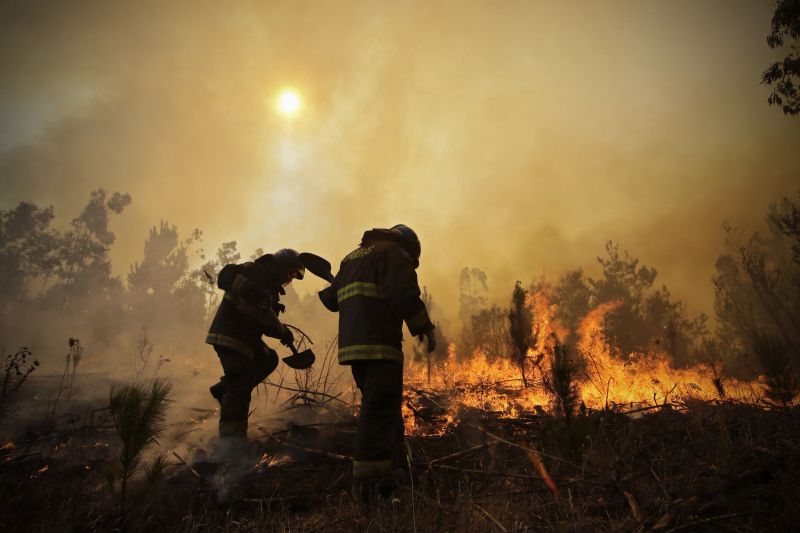 firefighters dig trenches against Chile wildfire