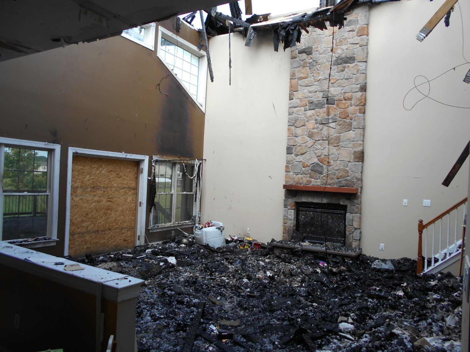 Burned living room in Gatlinburg