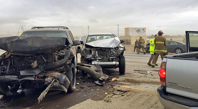 Motor vehicle accident Calif dust storm