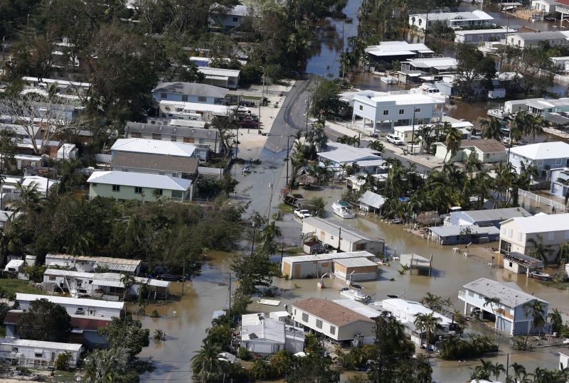 Floodwaters cover streets in the aftermath of Hurricane Irma