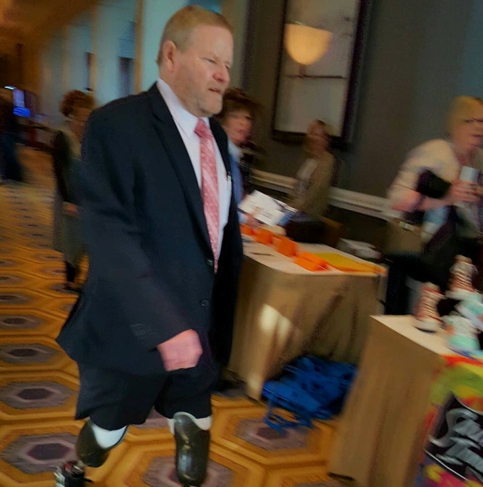 Dwight Johnson on prosthetic legs