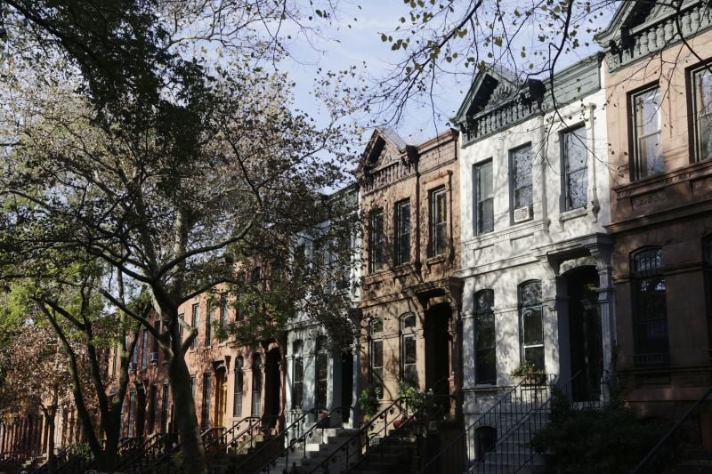 Brownstone homes in Brooklyn, New York